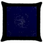Sagittarius Stars Throw Pillow Case (Black)
