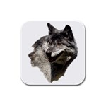 Wolf Head  Rubber Square Coaster (4 pack)