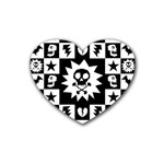 Gothic Punk Skull Rubber Heart Coaster (4 pack)