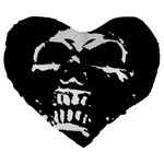Morbid Skull Large 19  Premium Flano Heart Shape Cushion