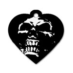Morbid Skull Dog Tag Heart (One Side)