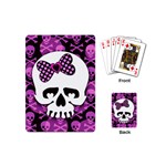 Pink Polka Dot Bow Skull Playing Cards Single Design (Mini)