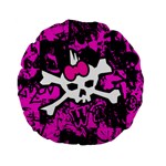 Punk Skull Princess Standard 15  Premium Flano Round Cushion 