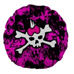Punk Skull Princess Large 18  Premium Flano Round Cushion 