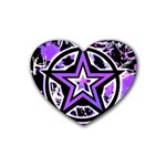 Purple Star Rubber Heart Coaster (4 pack)