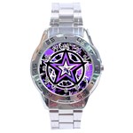 Purple Star Stainless Steel Analogue Watch