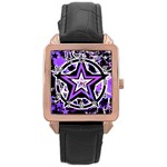 Purple Star Rose Gold Leather Watch 
