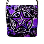 Purple Star Flap Closure Messenger Bag (L)