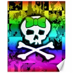 Rainbow Skull Canvas 16  x 20 