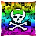 Rainbow Skull Large Flano Cushion Case (Two Sides)