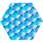 Mermaid Tail Blue Wooden Puzzle Hexagon