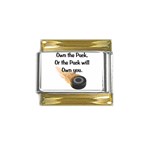 Own The Puck Gold Trim Italian Charm (9mm)