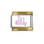 Puck Bunny 2 Gold Trim Italian Charm (9mm)