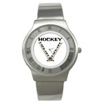 Hockey Face-Off Stainless Steel Watch