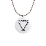 Hockey Face-Off 1  Button Necklace