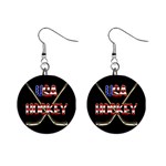 USA Hockey 1  Button Earrings