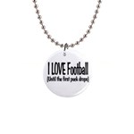 I LOVE Football 1  Button Necklace