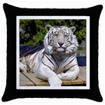 White Tiger 9 Throw Pillow Case (Black)