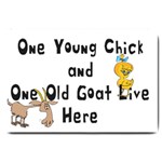Young Chick Old Goat Large Doormat