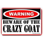 Beware Crazy Goat Large Doormat