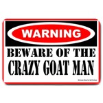 Beware Crazy Goat Man Large Doormat