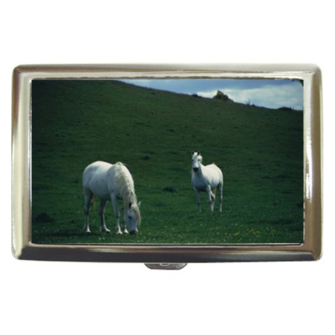 Two White Horses 0002 Cigarette Money Case from ArtsNow.com Front