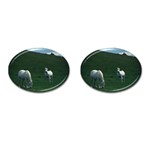Two White Horses 0002 Cufflinks (Oval)