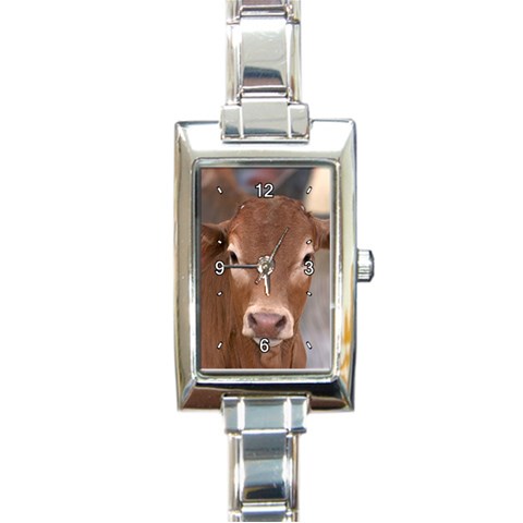 Brown Cow  0003 Rectangular Italian Charm Watch from ArtsNow.com Front