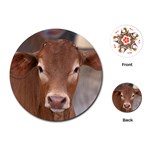 Brown Cow  0003 Playing Cards (Round)