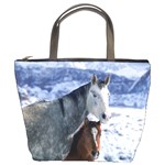 Winter Horses 0004 Bucket Bag