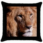 Lion 0006 Throw Pillow Case (Black)