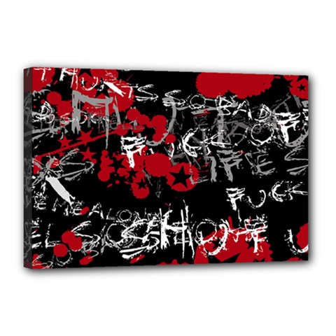 Emo Graffiti Canvas 18  x 12  (Stretched) from ArtsNow.com