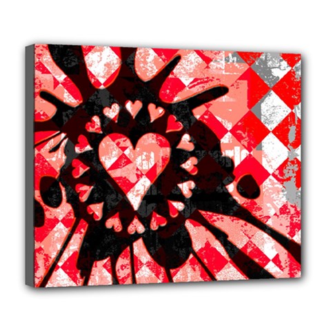 Love Heart Splatter Deluxe Canvas 24  x 20  (Stretched) from ArtsNow.com