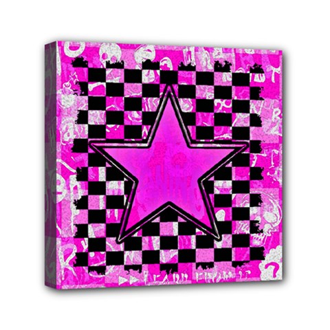 Pink Star Mini Canvas 6  x 6  (Stretched) from ArtsNow.com