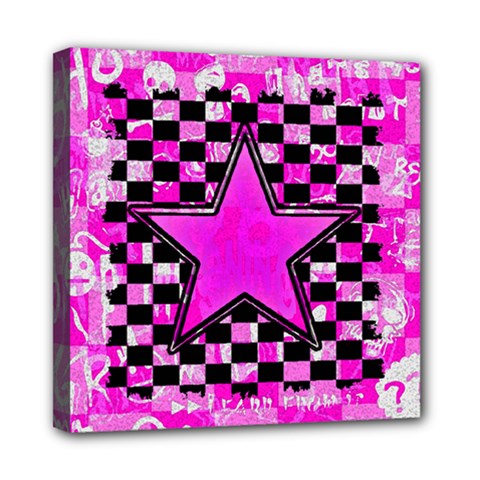 Pink Star Mini Canvas 8  x 8  (Stretched) from ArtsNow.com