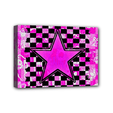 Pink Star Mini Canvas 7  x 5  (Stretched) from ArtsNow.com