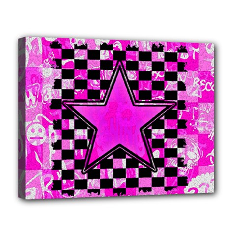 Pink Star Canvas 14  x 11  (Stretched) from ArtsNow.com