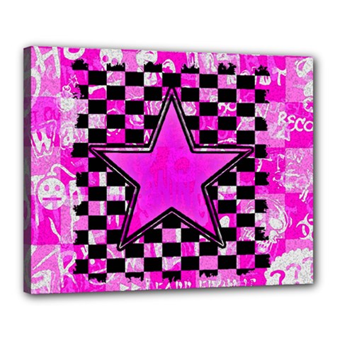 Pink Star Canvas 20  x 16  (Stretched) from ArtsNow.com