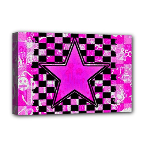 Pink Star Deluxe Canvas 18  x 12  (Stretched) from ArtsNow.com