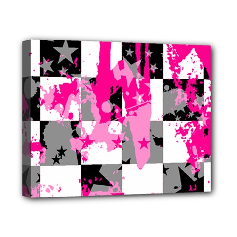 Pink Star Splatter Canvas 10  x 8  (Stretched) from ArtsNow.com