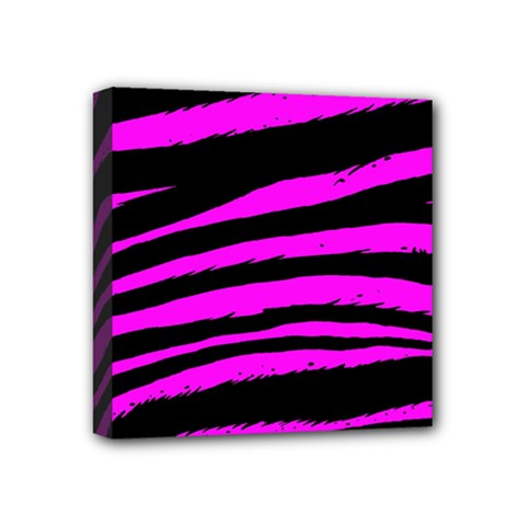 Pink Zebra Mini Canvas 4  x 4  (Stretched) from ArtsNow.com