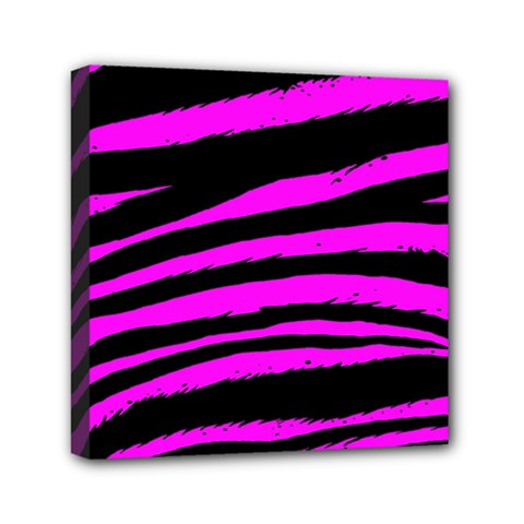 Pink Zebra Mini Canvas 6  x 6  (Stretched) from ArtsNow.com