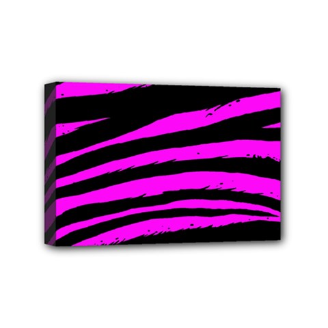 Pink Zebra Mini Canvas 6  x 4  (Stretched) from ArtsNow.com