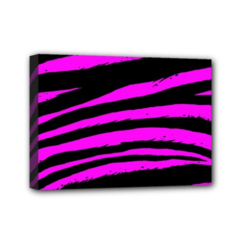 Pink Zebra Mini Canvas 7  x 5  (Stretched) from ArtsNow.com