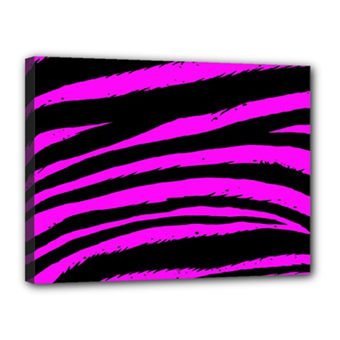 Pink Zebra Canvas 16  x 12  (Stretched) from ArtsNow.com