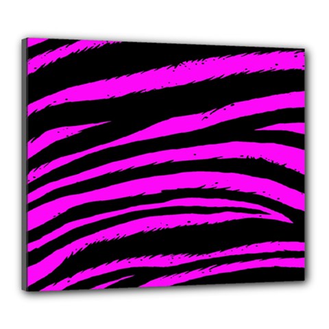 Pink Zebra Canvas 24  x 20  (Stretched) from ArtsNow.com