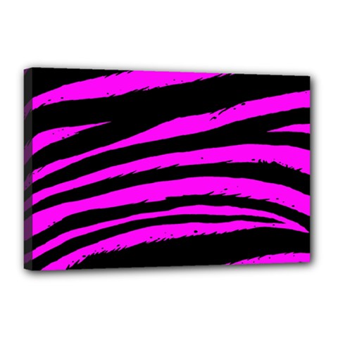 Pink Zebra Canvas 18  x 12  (Stretched) from ArtsNow.com