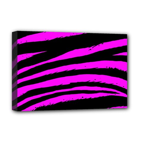 Pink Zebra Deluxe Canvas 18  x 12  (Stretched) from ArtsNow.com