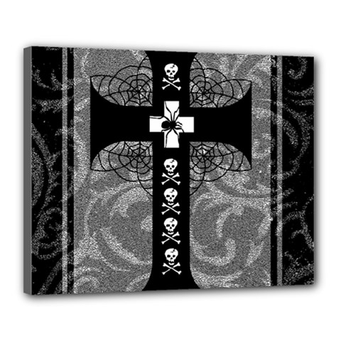 Spider Web Cross Canvas 20  x 16  (Stretched) from ArtsNow.com