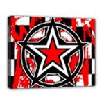 Star Checkerboard Splatter Canvas 14  x 11  (Stretched)